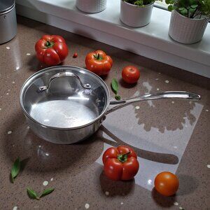 Calphalon 2.5 Qt Stainless Steel Saucepan with Glass Lid | Classic Cookware